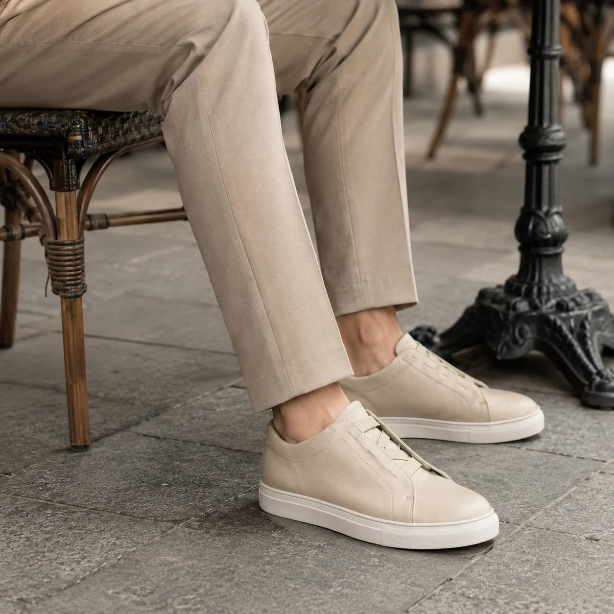 Sneaker Cuir Sans Lacets