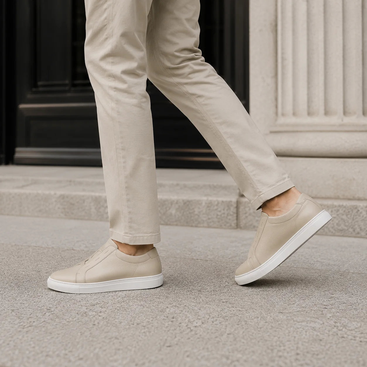 Sneaker Cuir Sans Lacets