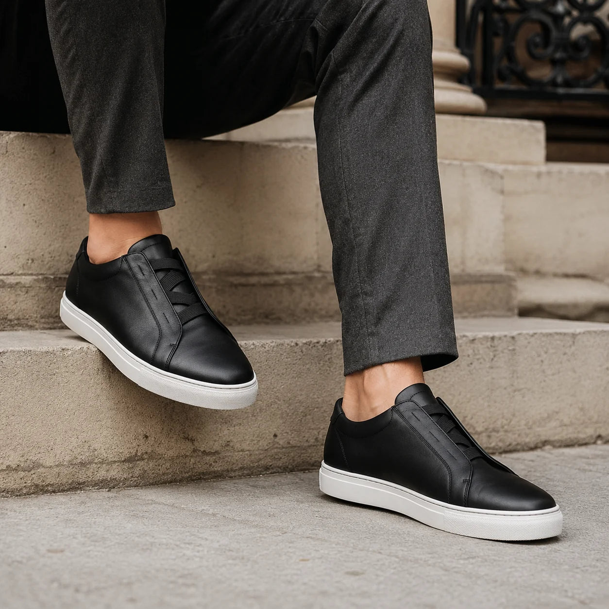 Sneaker Cuir Sans Lacets
