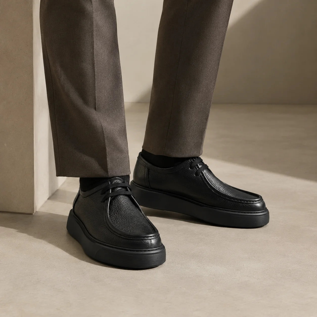 Derby Cuir Grainé Plateforme