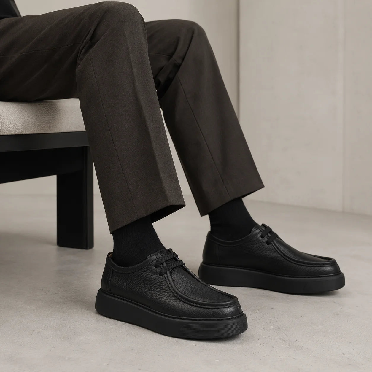 Derby Cuir Grainé Plateforme