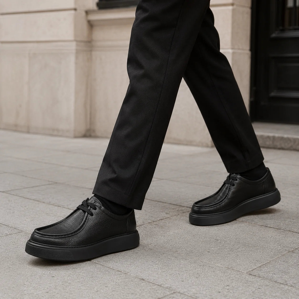 Derby Cuir Grainé Plateforme