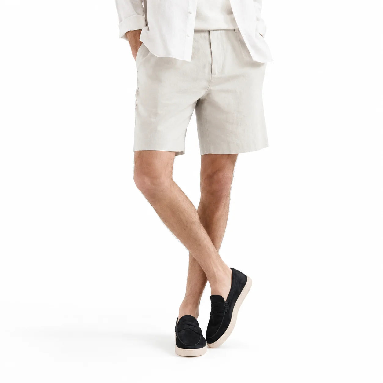 Penny Loafer Nubuck Semelle Blanche