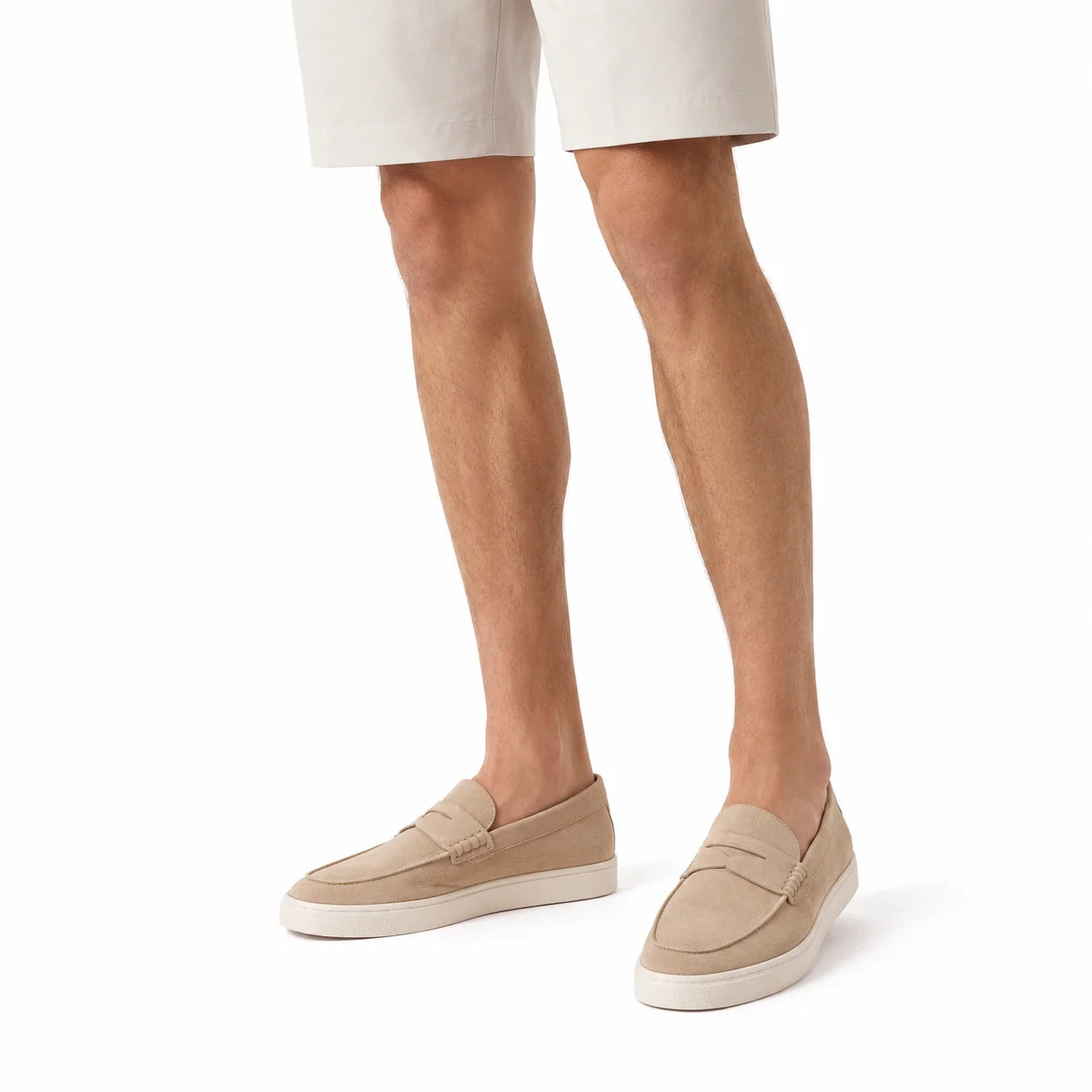 Penny Loafer Nubuck Semelle Blanche