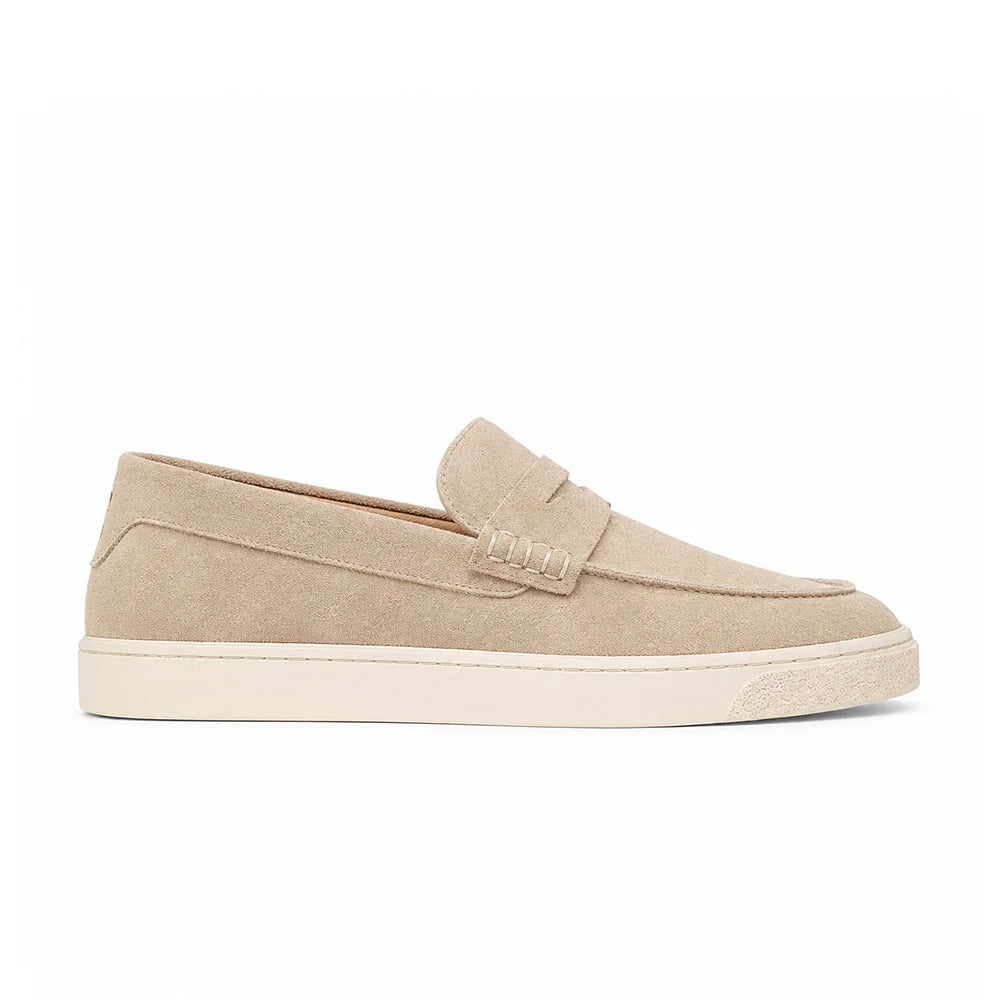 Penny Loafer Nubuck Semelle Blanche