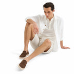 Penny Loafer Nubuck Semelle Blanche