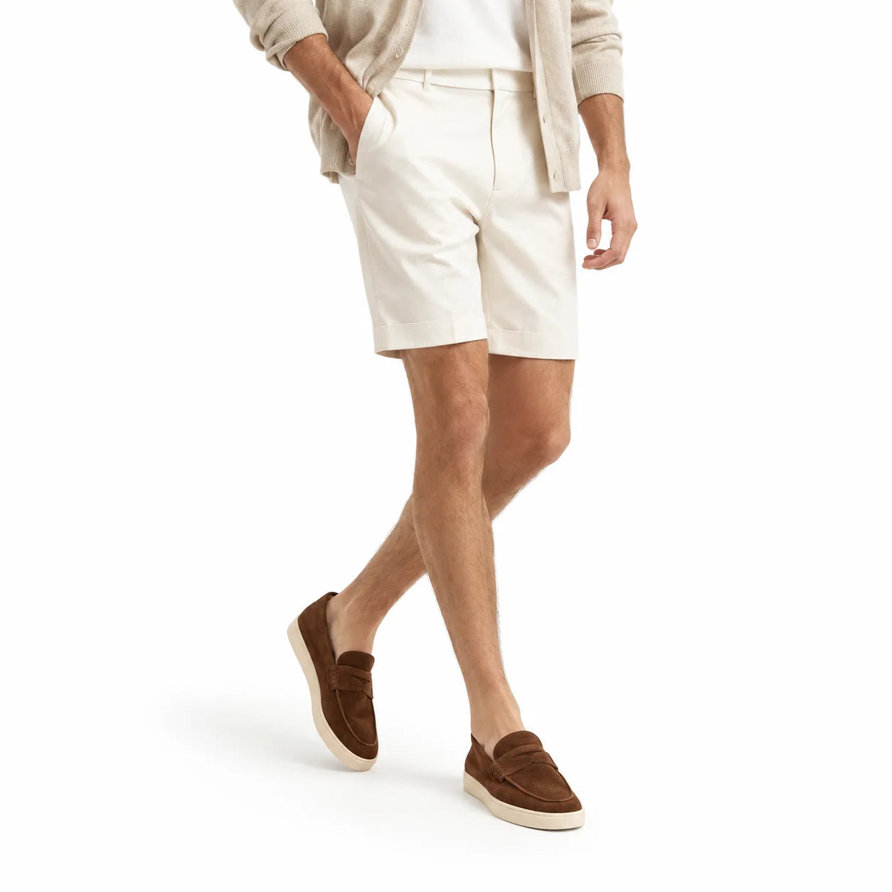 Penny Loafer Nubuck Semelle Blanche