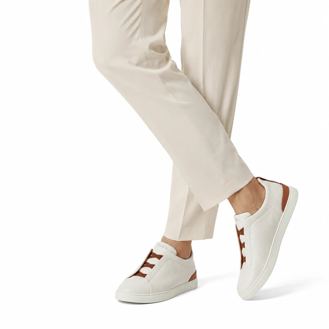 Sneaker Slip-On Cuir Grainé